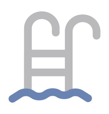 yüzme havuzu düz vektör simgesi