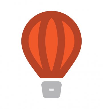 Hava Balon düz vektör simgesi