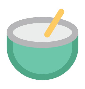 Gıda kase düz vektör simgesi