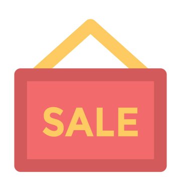 Satılık kurulu düz vektör simgesi