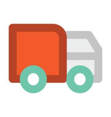 Nakliye Van düz vektör simgesi