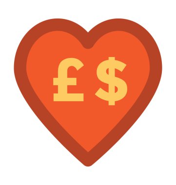 Doları Lirası düz vektör simgesi