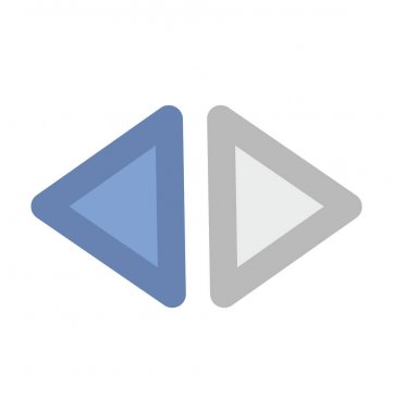 Multimedya düğme düz vektör simgesi