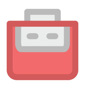 iş çantası düz vektör simgesi