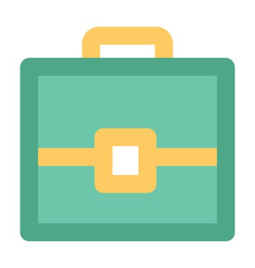 iş çantası düz vektör simgesi