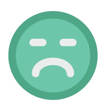 Üzgün Smiley düz vektör simgesi