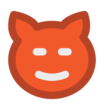 Kedi yüz düz vektör simgesi