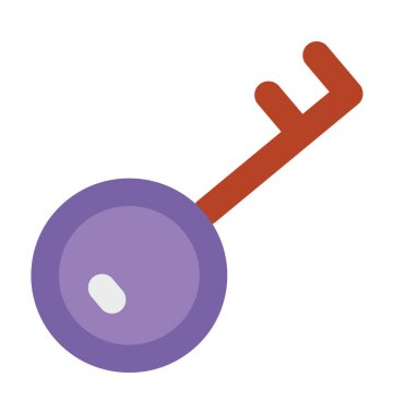 Soyunma anahtar düz vektör simgesi