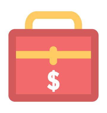 iş çantası düz vektör simgesi