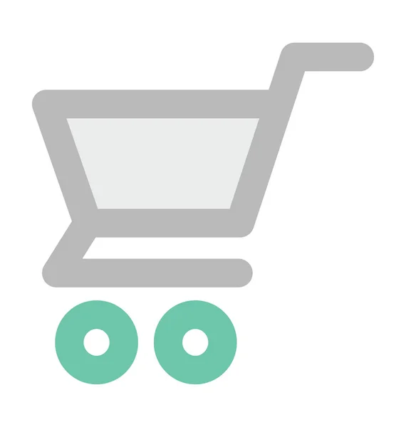 Shopping Cart Platte Vector Pictogram — Stockvector