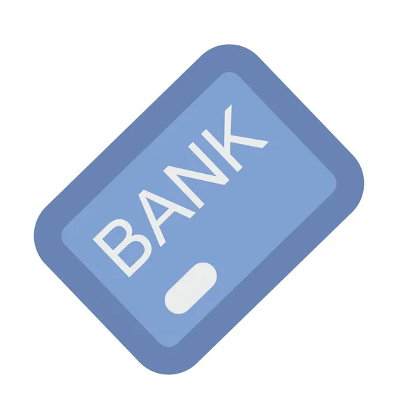 Bank Kártya Lapos Vector Icon — Stock Vector