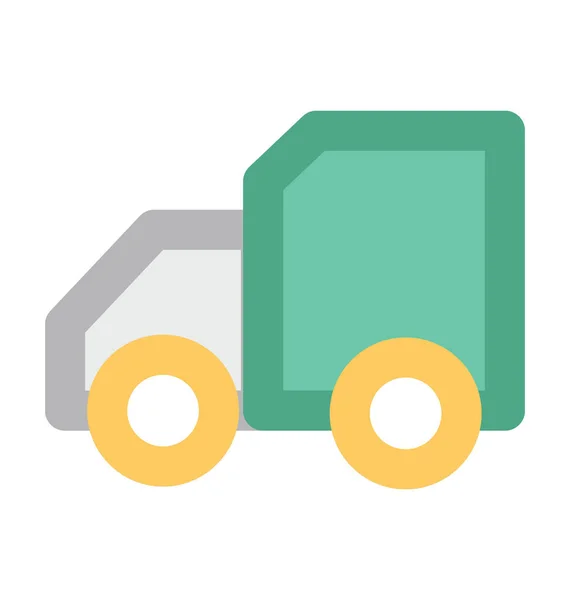 Transporte Caminhão Flat Vector Icon — Vetor de Stock