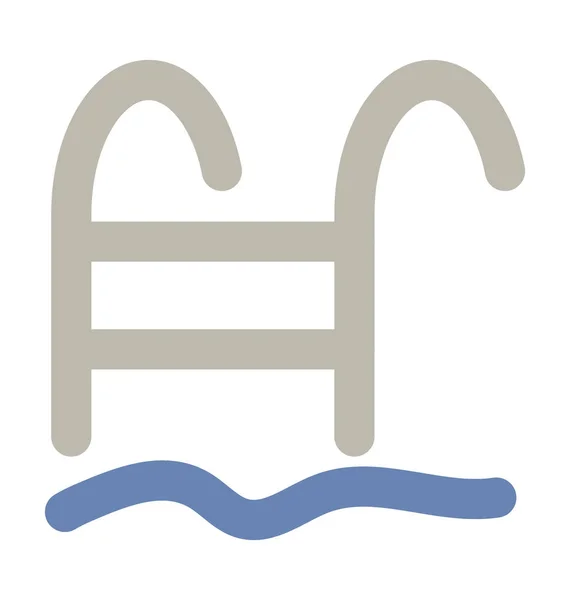 Schwimmbad Flache Vektor Symbol — Stockvektor