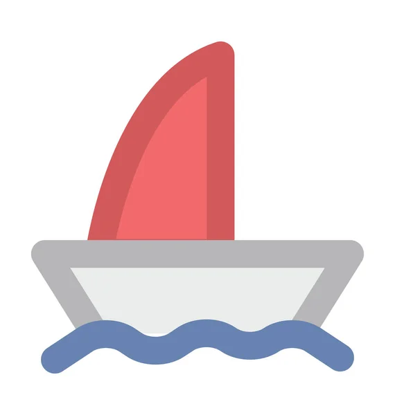 Icona Vettore Piatto Yacht — Vettoriale Stock