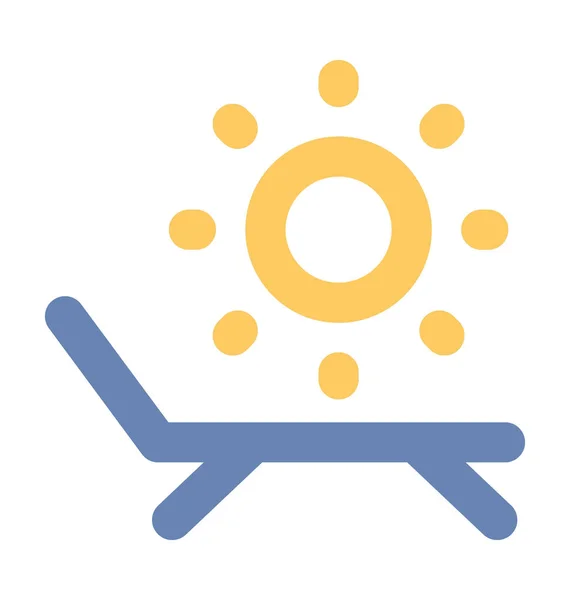 Sunbathe Flat Vector Icon — Stock Vector