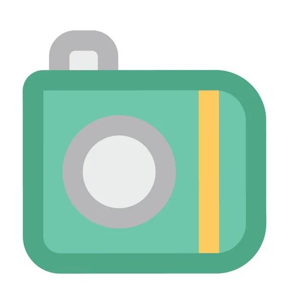 Camera Platte Vector Pictogram — Stockvector