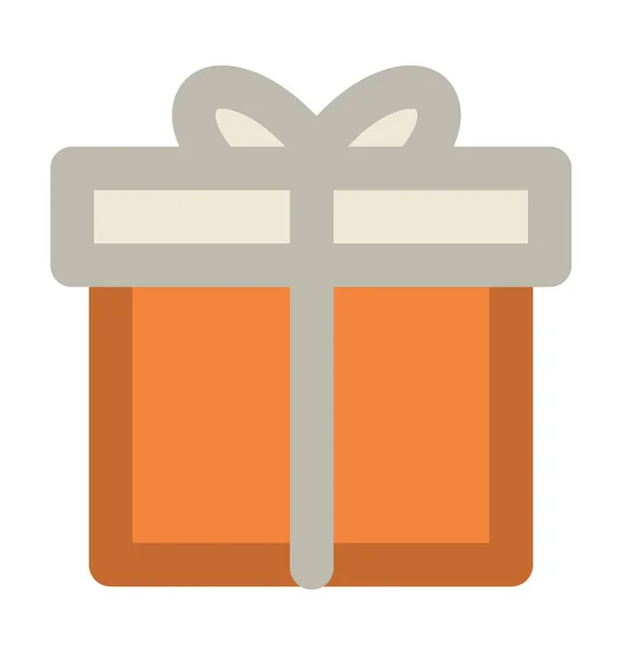 Gift Box Flat Vector Icon — Stock Vector