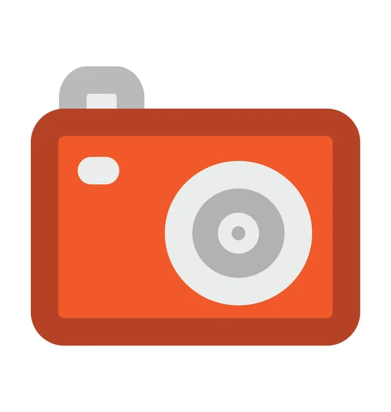 Ikona Plochého Vektoru Fotoaparátu — Stockový vektor