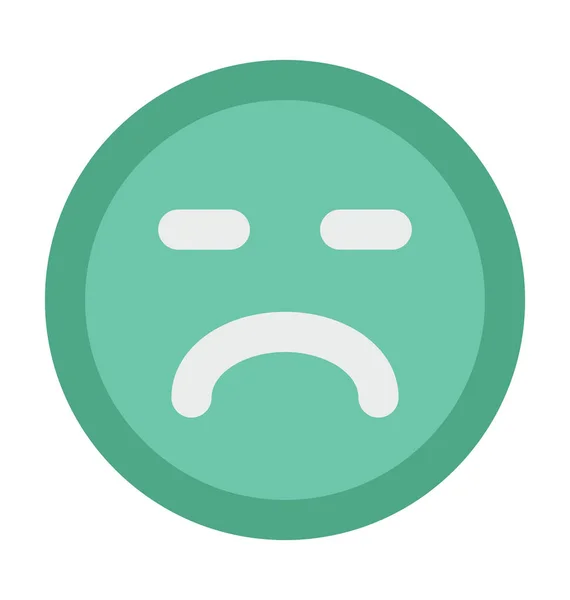 Sad Smiley Flat Vector Icon — Stock Vector