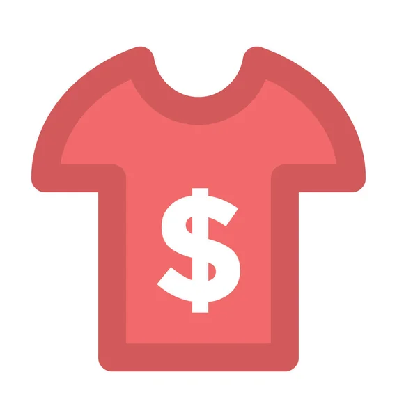 Dollar Shirt Bold Line Vector Icon — Stock Vector