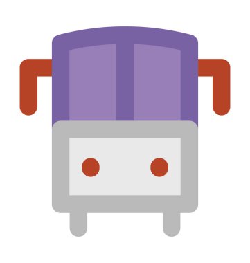 Halk otobüsü düz vektör simgesi