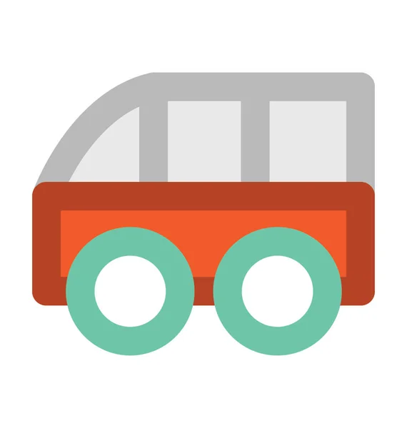 Bus Scolaire Icône Vectorielle Plat — Image vectorielle