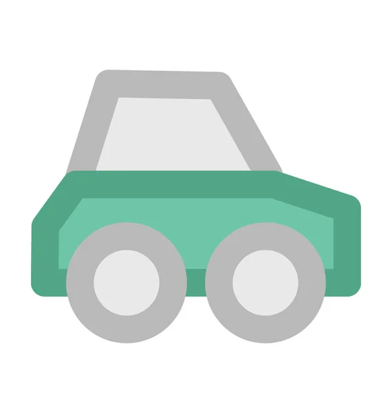 Mini Car Flat Vector Icon — Stock Vector