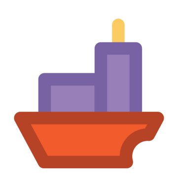 Tekne Düz Vektör Simgesi