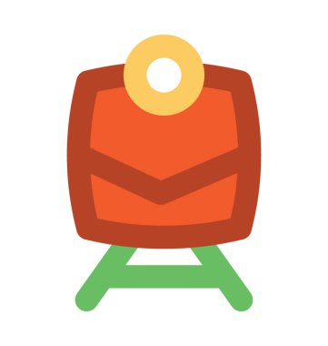 Tren Düz Vektör Simgesi