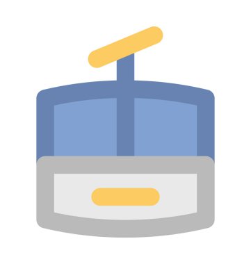 Chairlift düz vektör simgesi