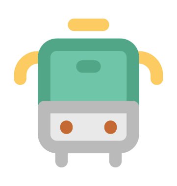 Halk otobüsü düz vektör simgesi