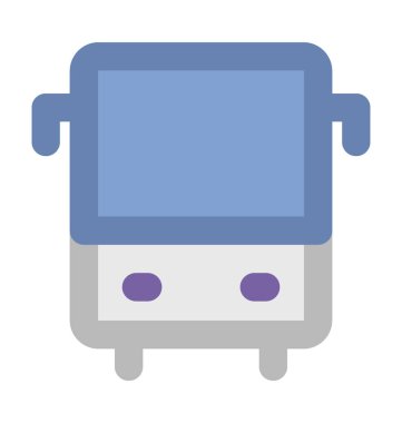 Halk otobüsü düz vektör simgesi