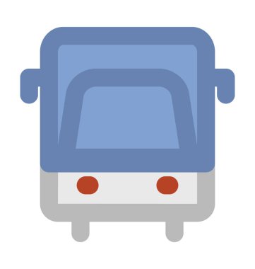 Halk otobüsü düz vektör simgesi