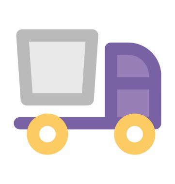 dağıtım kamyonu düz vektör simgesi