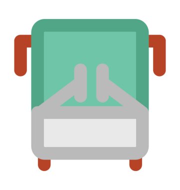 Tur otobüs düz vektör simgesi