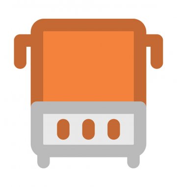 Tur otobüs düz vektör simgesi