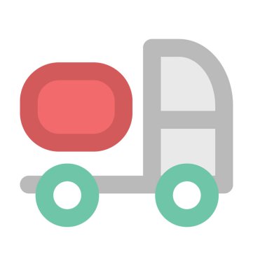 dağıtım kamyonu düz vektör simgesi