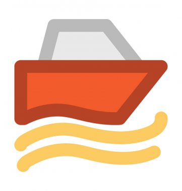 Sevkiyat tekne düz vektör simgesi