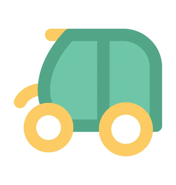 Icono Del Vector Plano Rickshaw — Vector de stock