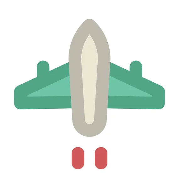 Avión Plano Vector Icono — Vector de stock