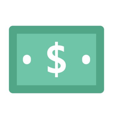 Para birimi Not düz vektör simgesi