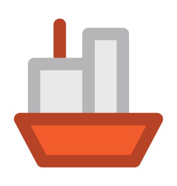 Gemi Düz Vektör Simgesi