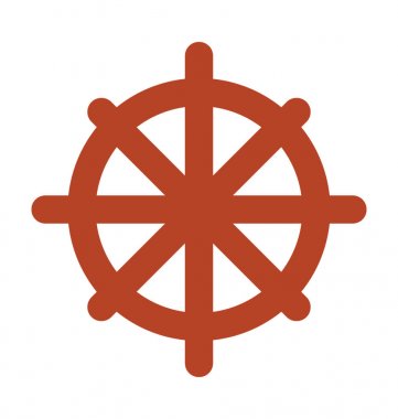 Gemi direksiyon düz vektör simgesi