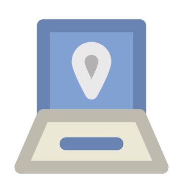 Online harita düz vektör simgesi