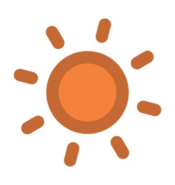 güneş düz vektör simgesi