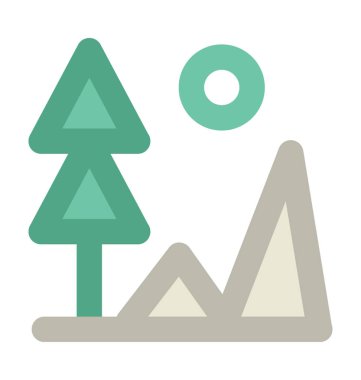 Manzara düz vektör simgesi