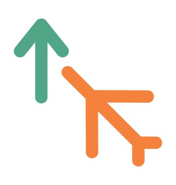 Uçak kalkış düz vektör simgesi