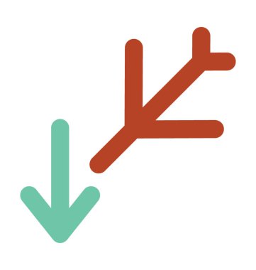 Uçak iniş düz vektör simgesi