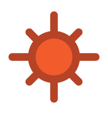 güneş düz vektör simgesi