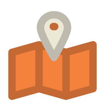 Harita Bulucu düz vektör simgesi